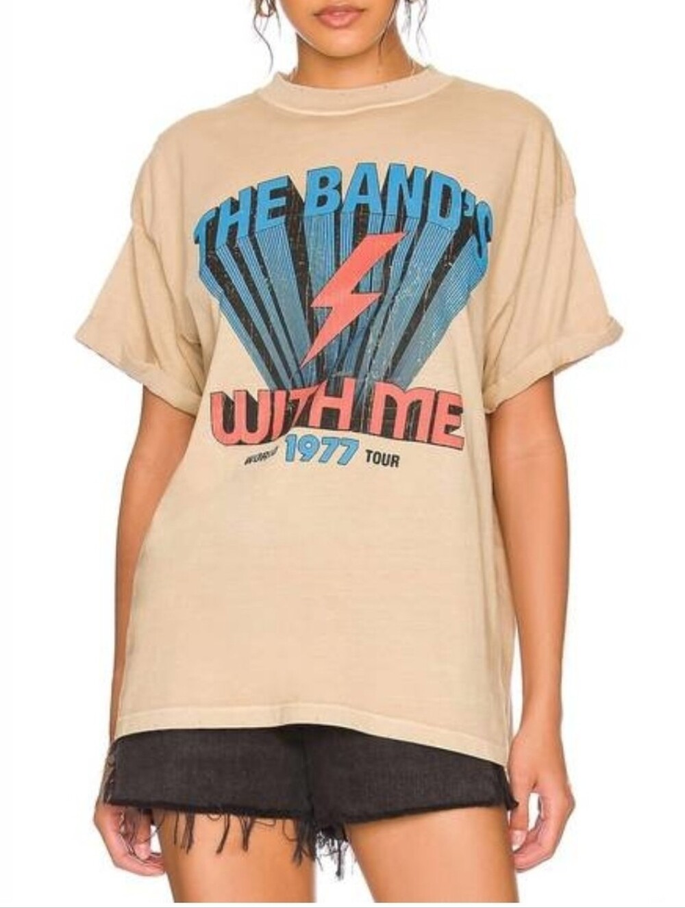GIRL DANGEROUS the band's with me graphic tee in sand
